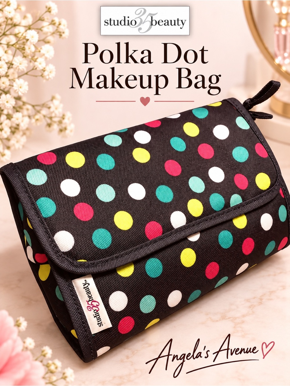POLKA DOT MAKEUP BAG NEW